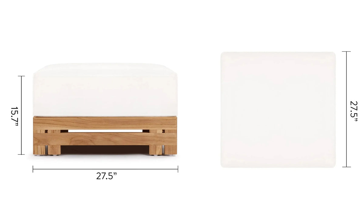 Luso™ outdoor ottoman | teak and cushion - stools & ottomans luso | designer | madorne