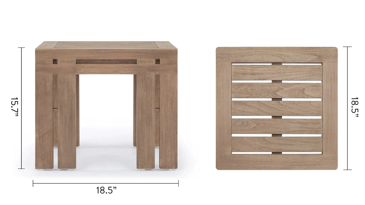 Luso™ outdoor side table | solid teak - tables luso | madorne