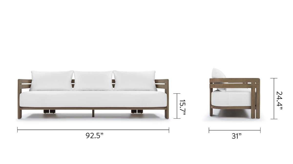 Luso™ outdoor three-seater sofa | teak platform - sofas luso | madorne