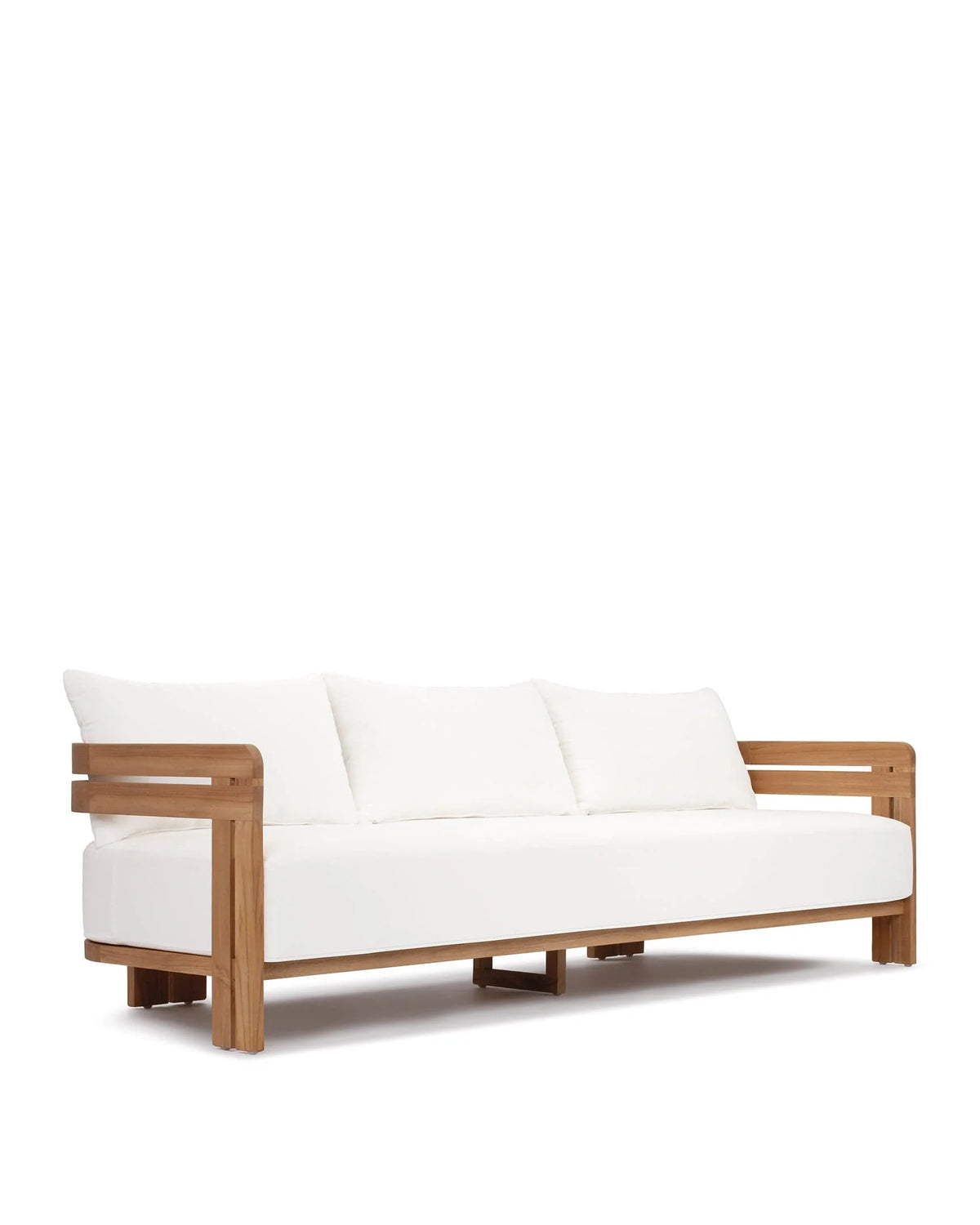 Luso™ outdoor three-seater sofa | teak platform - sofas luso | madorne