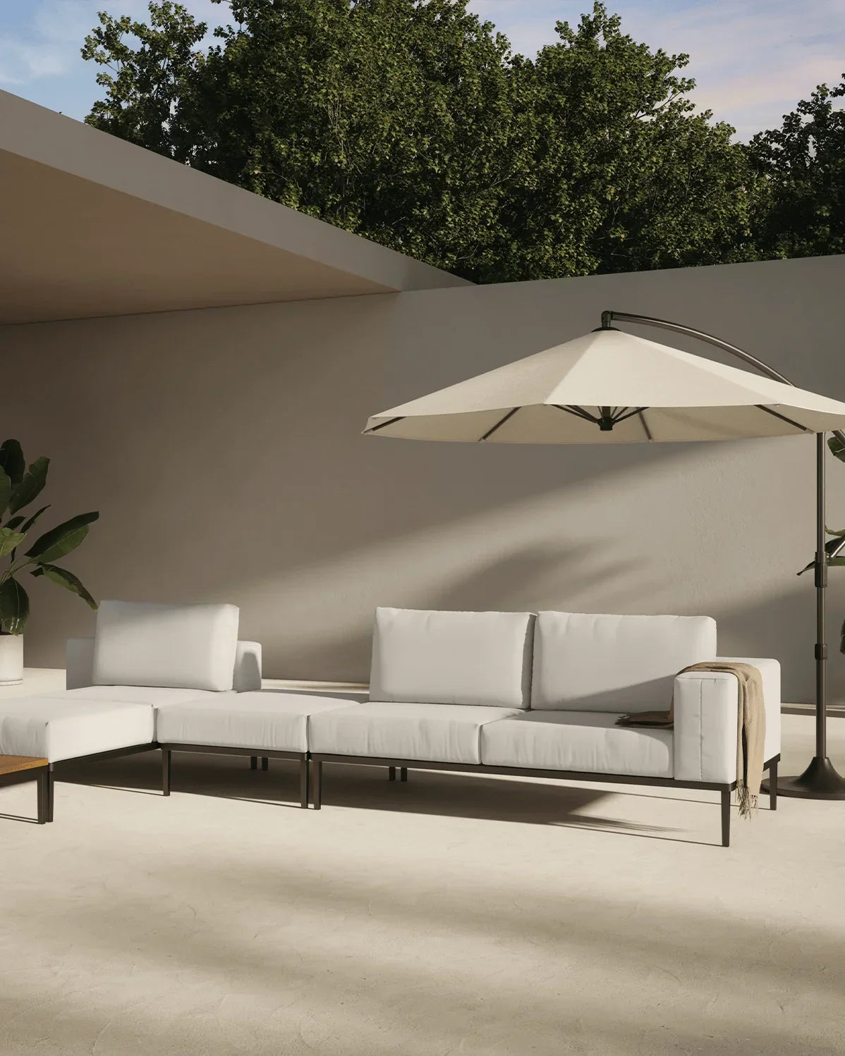 Marca™ outdoor chaise right | shell performance weave - arm / sofas marca | modern sofa | madorne