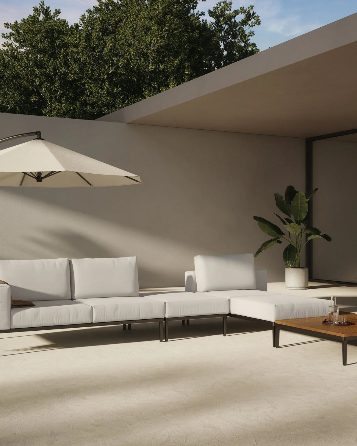 Marca™ outdoor two seater sofa left arm | shell performance weave - module / 2 seaters marca | designer two-seater...