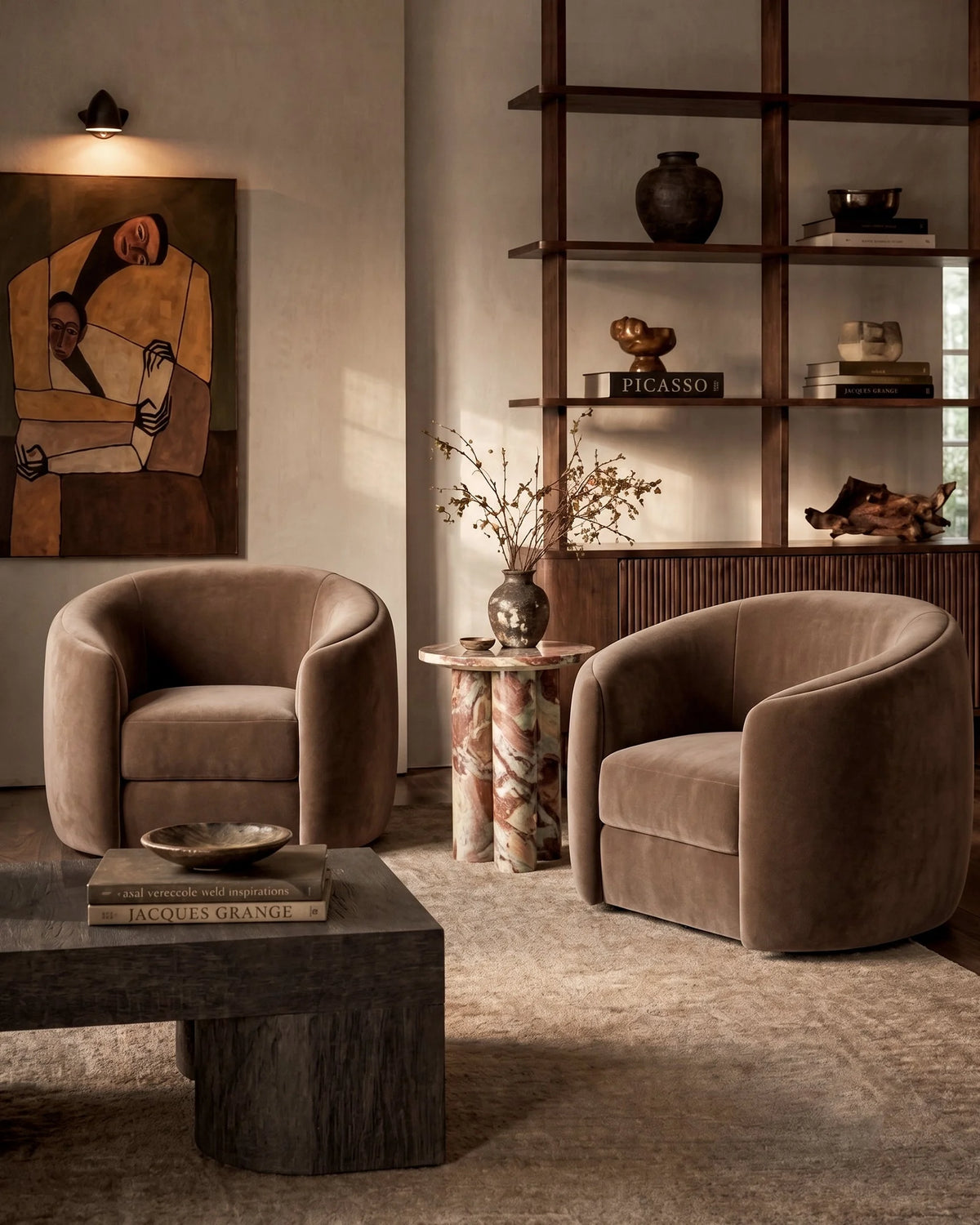 Mayra™ lounge chair | mink velvet - chairs mayra | modern | madorne