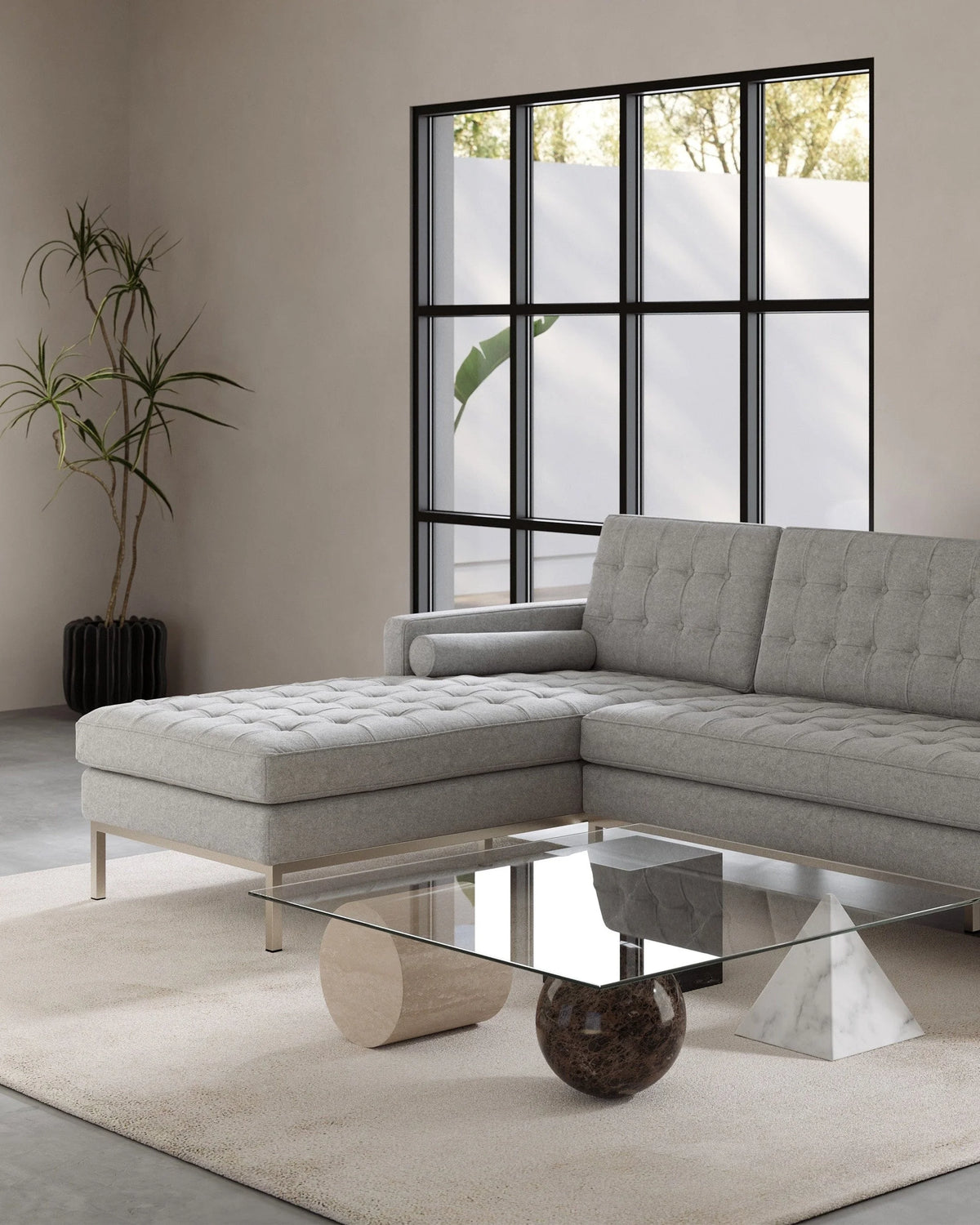 Meta 79™ coffee table | glass and stone - tables 79 | madorne