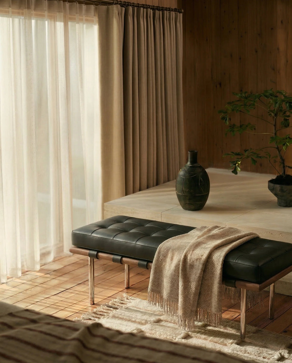Midtown™ two-seater bench | tailored upholstery - benches & daybeds midtown | upholstered | madorne