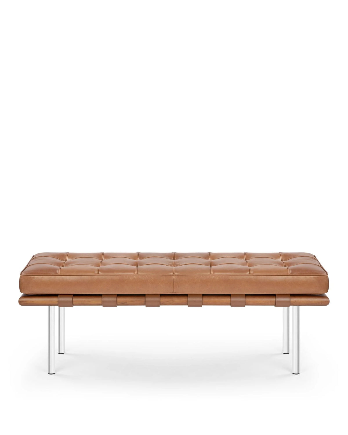 Midtown™ two-seater bench | tailored upholstery - tan premium leather - benches & daybeds midtown | upholstered