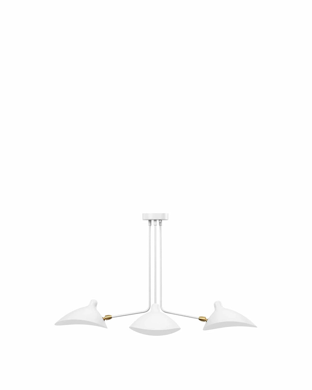 Milo 53™ three-arm ceiling light | sculptural metal - white - lighting 53 | madorne