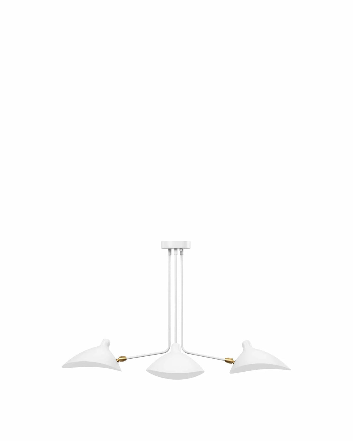 Milo 53™ three-arm ceiling light | sculptural metal - white - lighting 53 | madorne