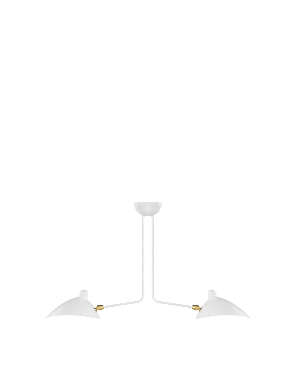 Milo 53™ two-arm ceiling light | sculptural metal - white - lighting 53 | madorne