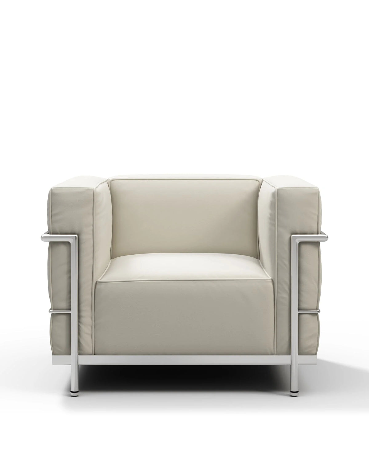 Modulor grand 28™ lounge chair | external steel frame - cream vegan leather - chairs 28 | designer | madorne