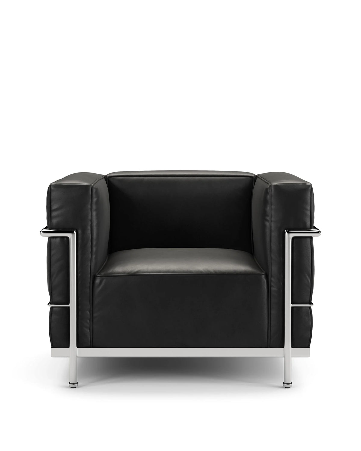 Modulor grand 28™ lounge chair | external steel frame - midnight black premium leather - chairs 28 | designer | madorne