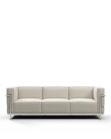 Modulor grand 28™ three-seater sofa | steel frame - cream vegan leather - 3 seaters 28 | madorne