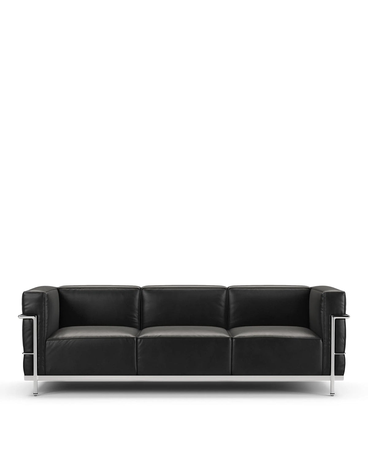 Modulor grand 28™ three-seater sofa | steel frame - midnight black premium leather - 3 seaters 28 | madorne