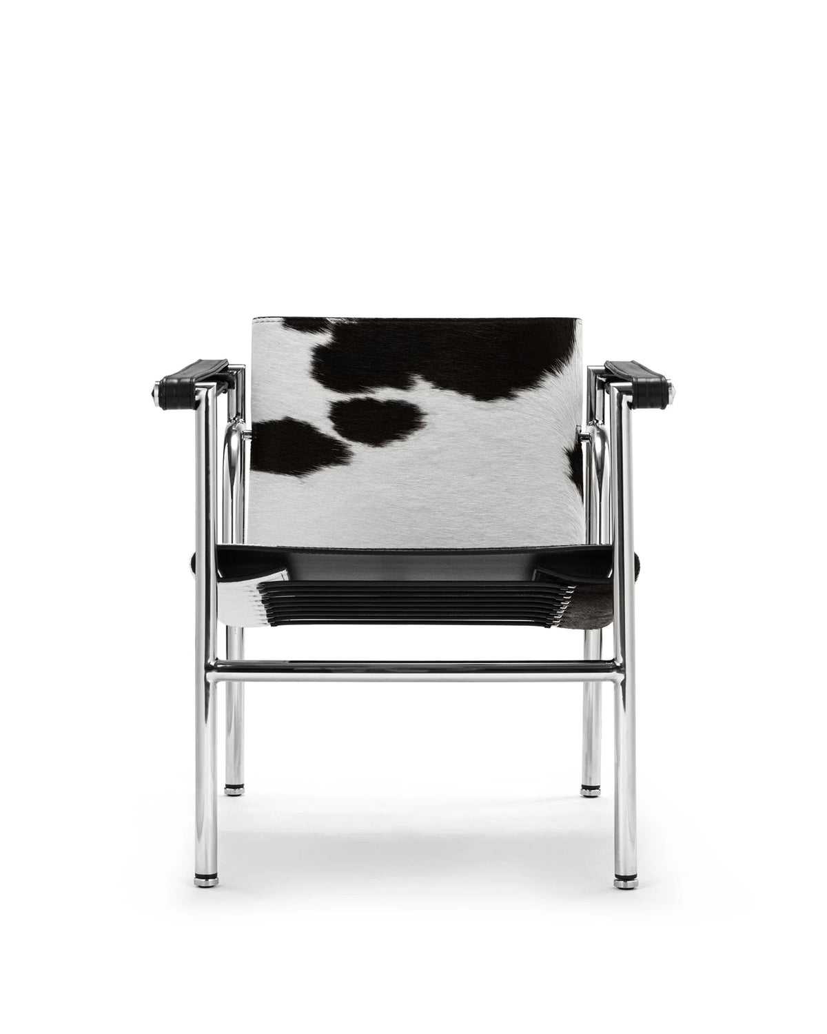Modulor petit 28™ lounge chair | tubular steel - black/white cowhide - chairs 28 | madorne