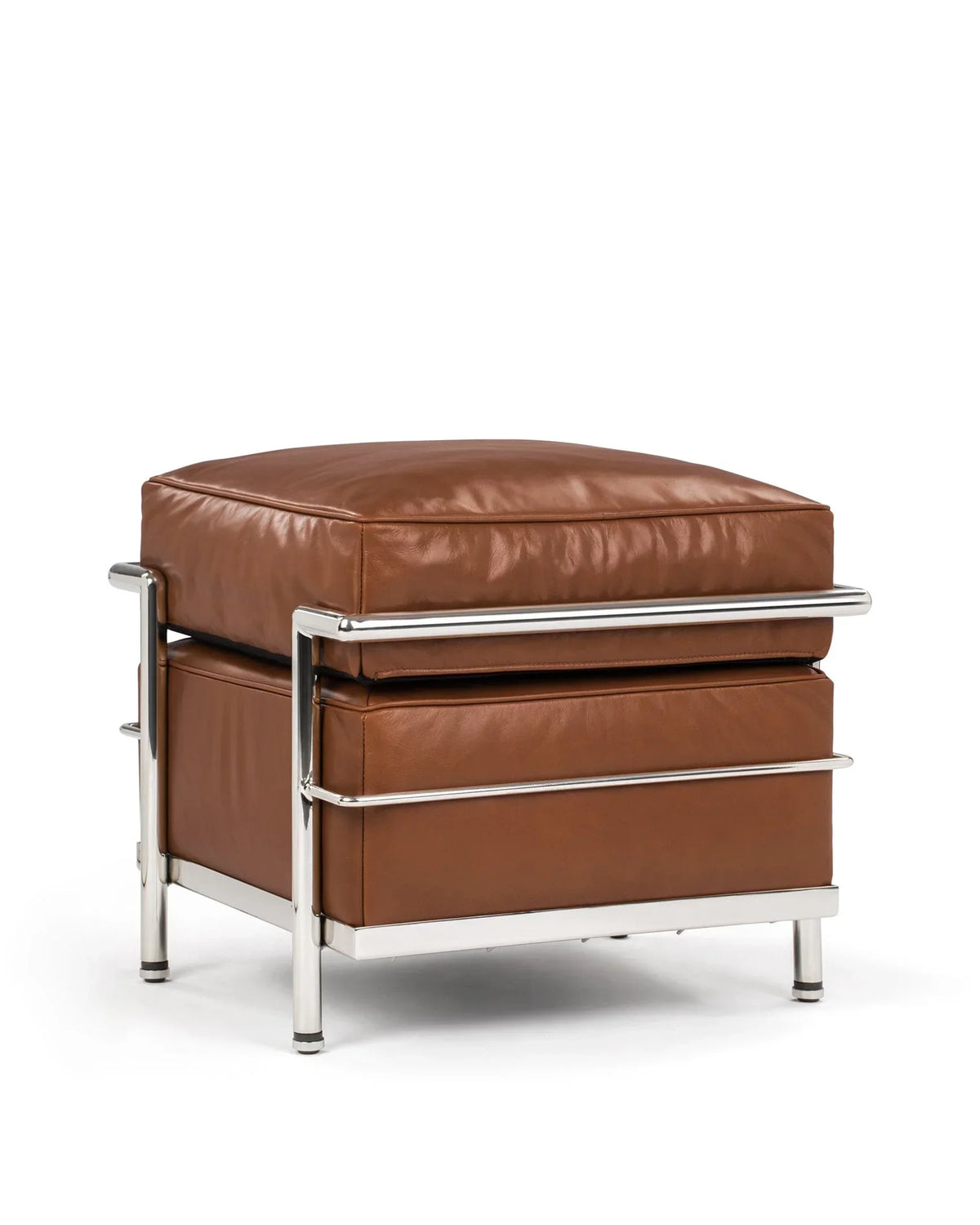 Modulor petit 28™ ottoman - tan premium leather / modele - stools & ottomans 28 | modern | madorne