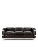 Modulor petit 28™ three-seater sofa | black leather - midnight premium / three seater / modele - 3 seaters 28 | madorne