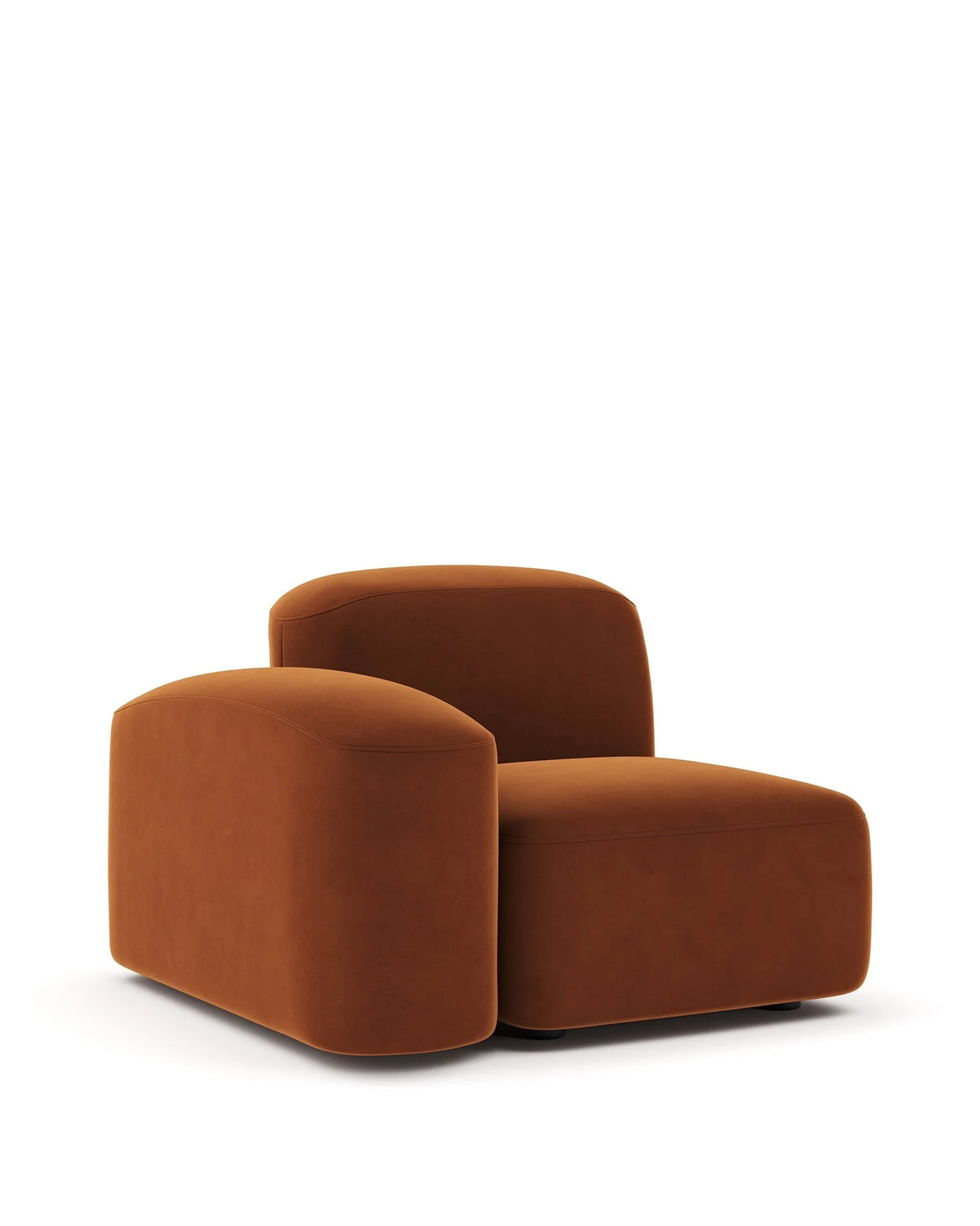 Musa™ left-arm module | burnt orange velvet - modules muse sofa collection-inspired | madorne