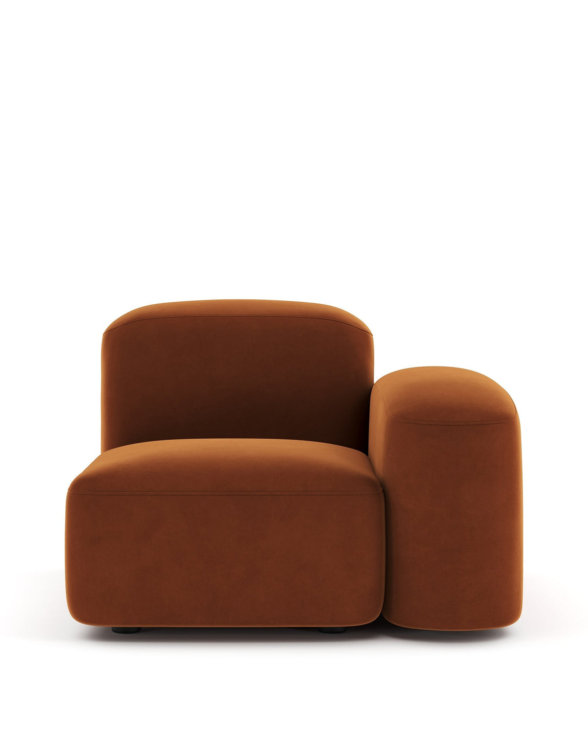 Musa™ right-arm module | burnt orange velvet - modules muse sofa collection-inspired | madorne