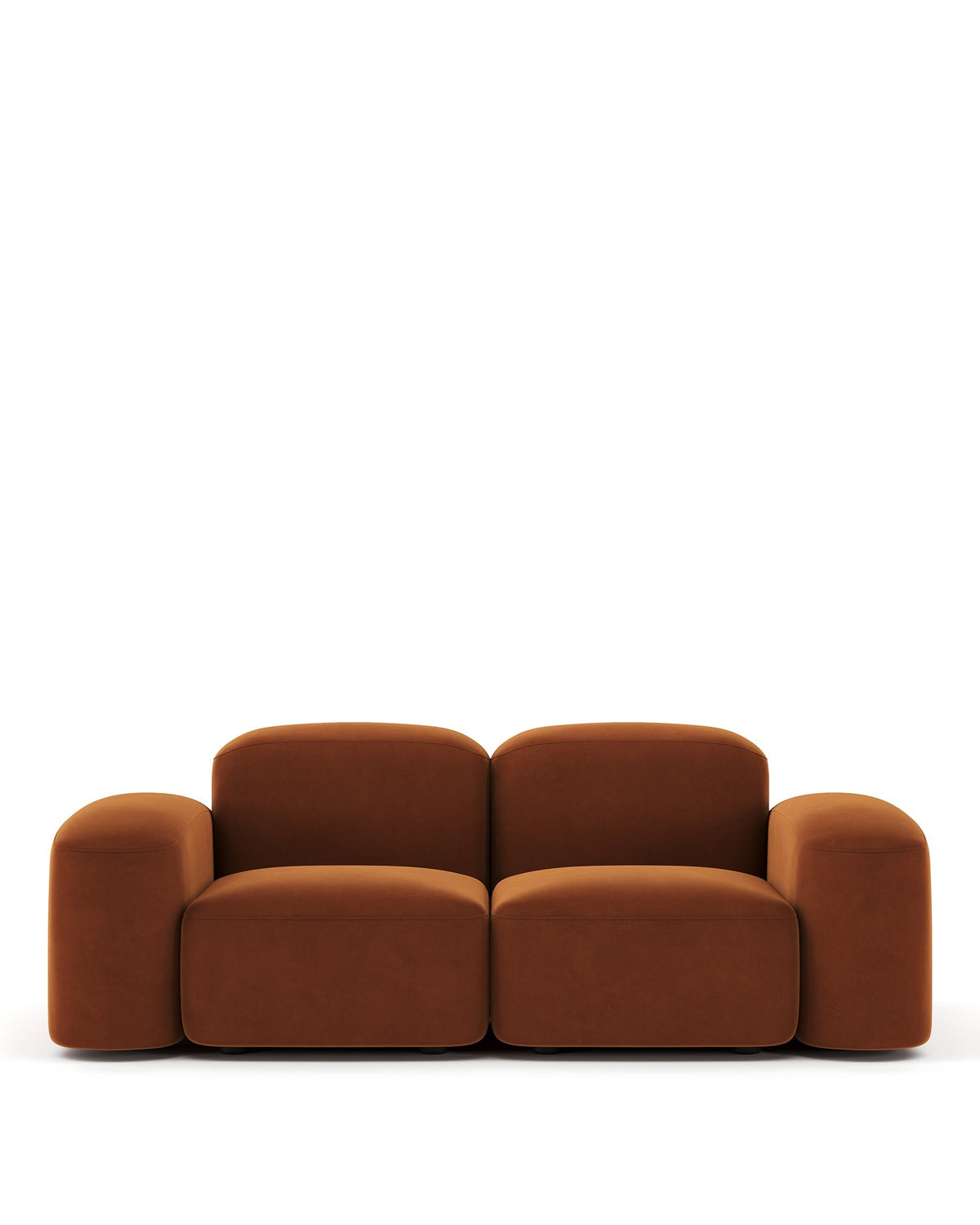 Musa™ two-seater sofa | burnt orange velvet - 2 seaters muse collection-inspired | madorne