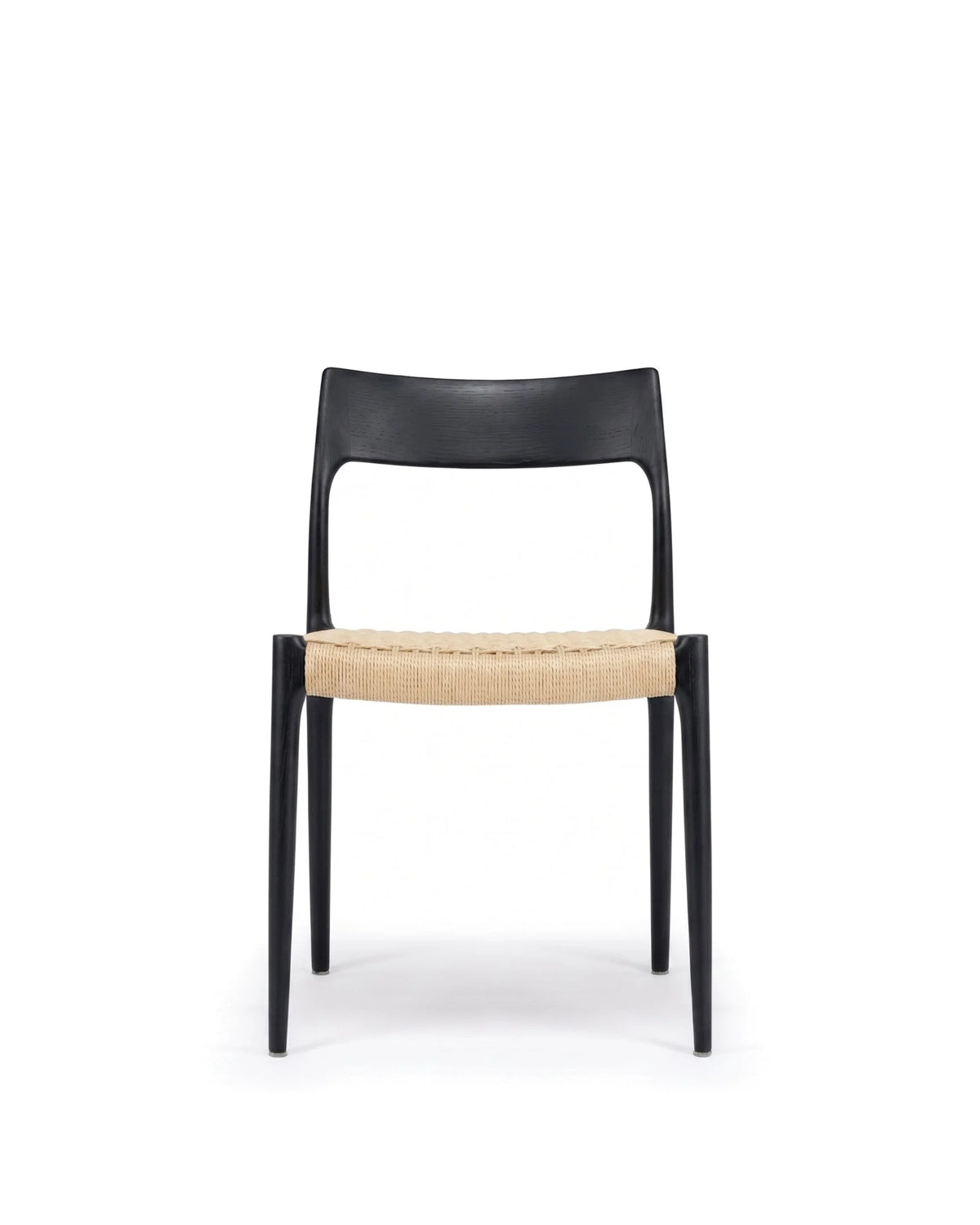 No. 77™ side chair | wood and woven seat - black paper cord - dining chairs 77 | modern | madorne