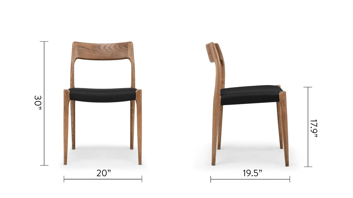 No. 77™ side chair | wood and woven seat - dining chairs 77 | modern | madorne