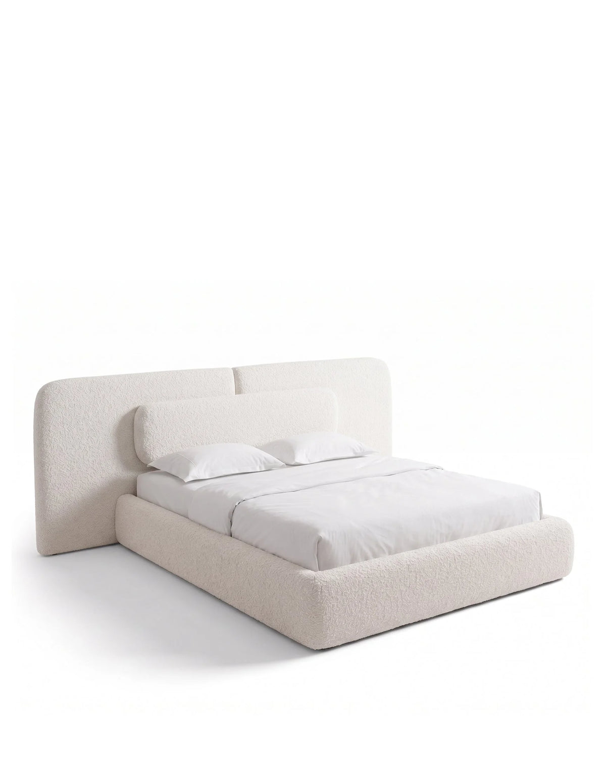 Novara™ queen bed | boucle wool - beds novara | modern | contemporary design | madorne