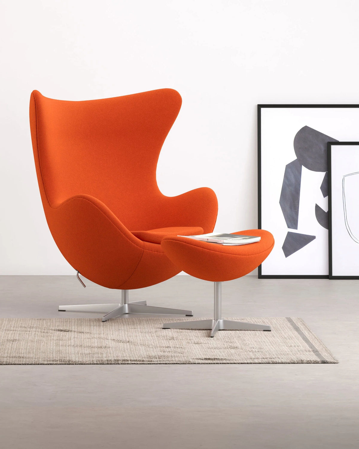 Ovo 58™ ottoman | upholstered footstool - stools & ottomans egg chair inspired by arne jacobsen | madorne