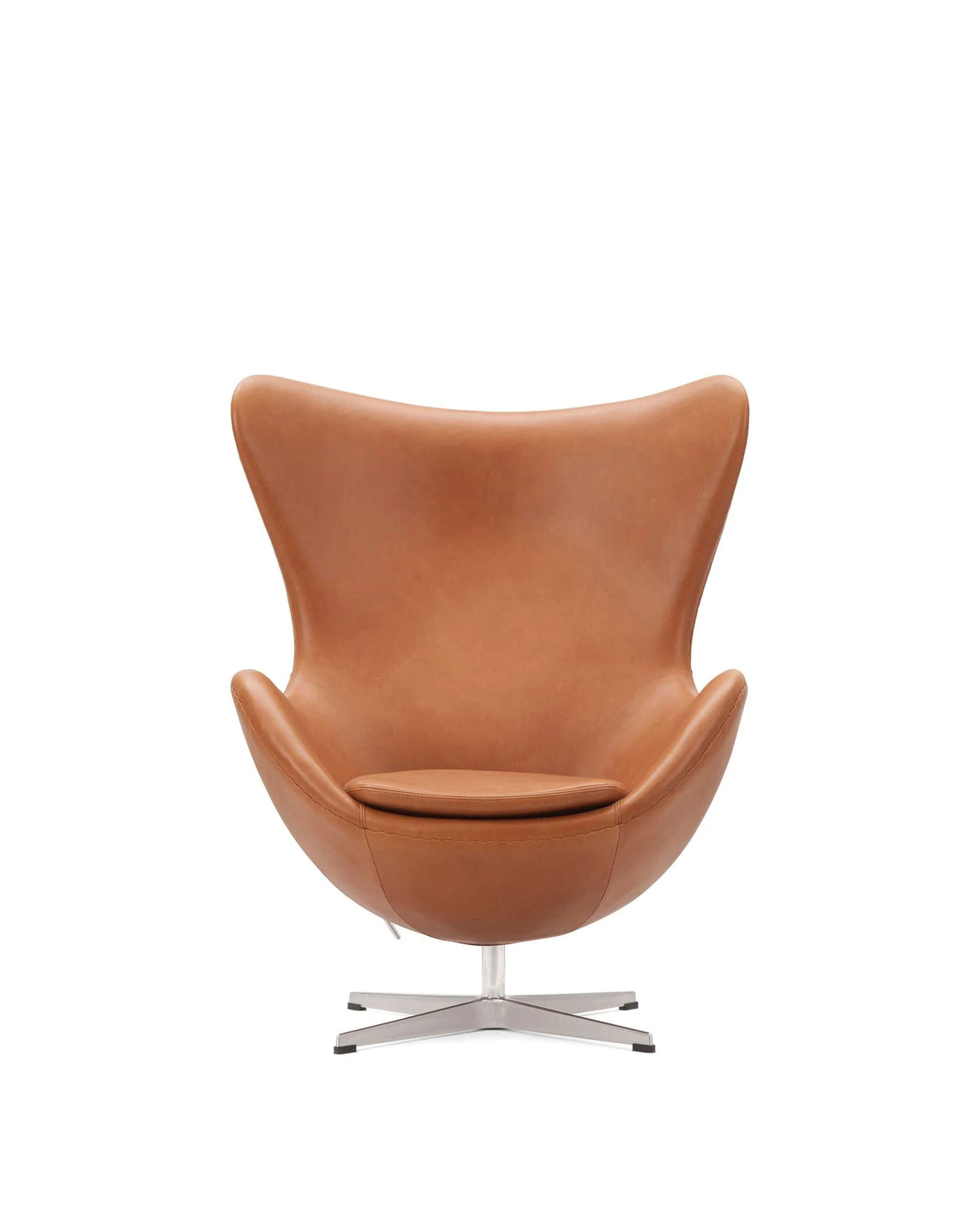 Ovo 58™ swivel lounge chair | sculpted shell - tan premium leather - chairs 58 | designer | madorne