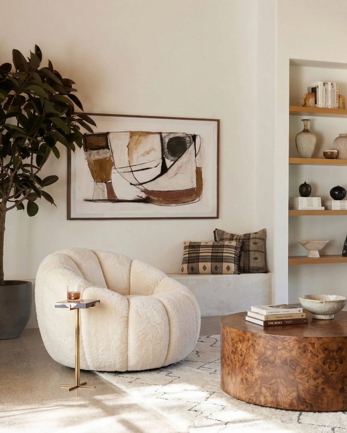 Parra cloud™ armchair | cream faux fur - lounge chairs cloud | chair | madorne