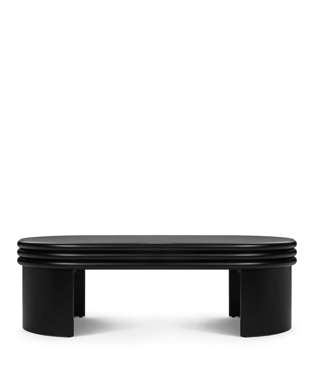 Pasca™ oval coffee table | lacquered form - black - tables pasca | madorne