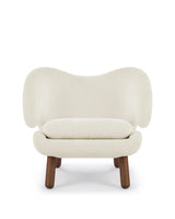 Pelica 40™ lounge chair | walnut base - white sherpa - chairs 40 | madorne