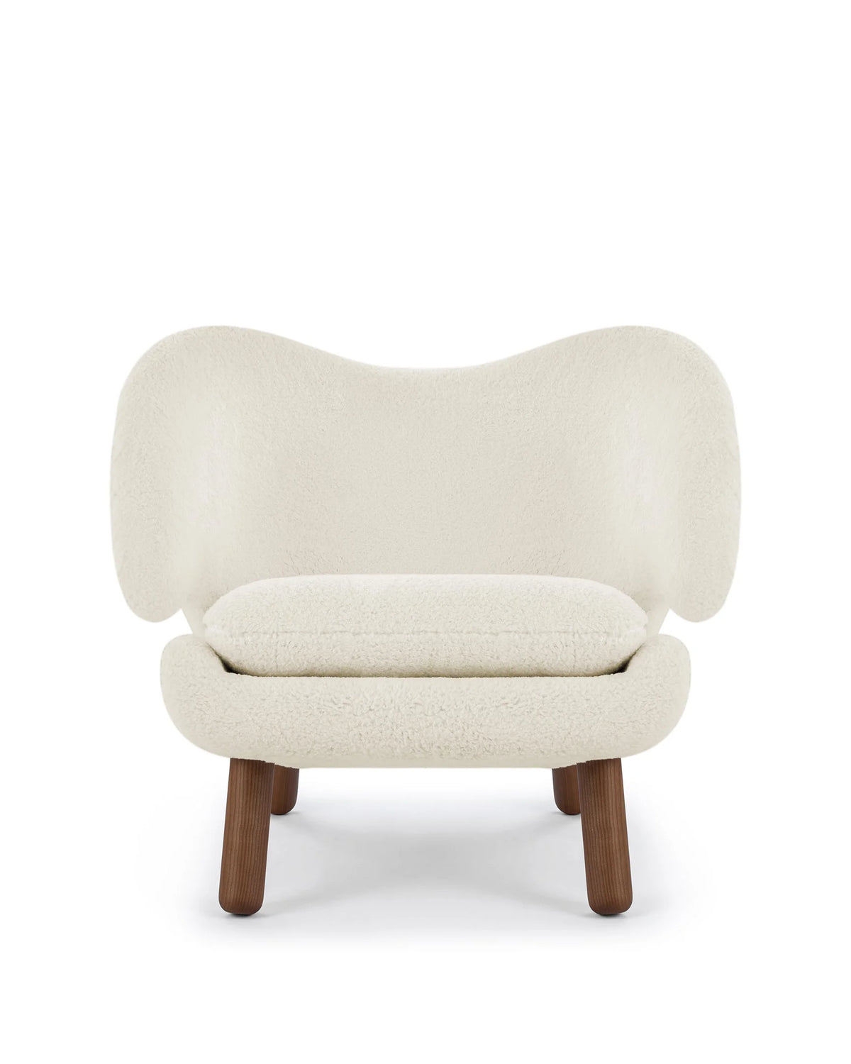Pelica 40™ lounge chair | walnut base - white sherpa - chairs 40 | madorne