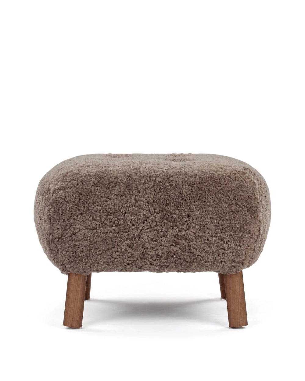 Petral 38™ ottoman | sheepskin and walnut - cappuccino luxe - stools & ottomans 38 | modern | contemporary design