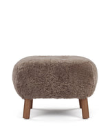 Petral 38™ ottoman | sheepskin and walnut - cappuccino luxe - stools & ottomans 38 | modern | contemporary design