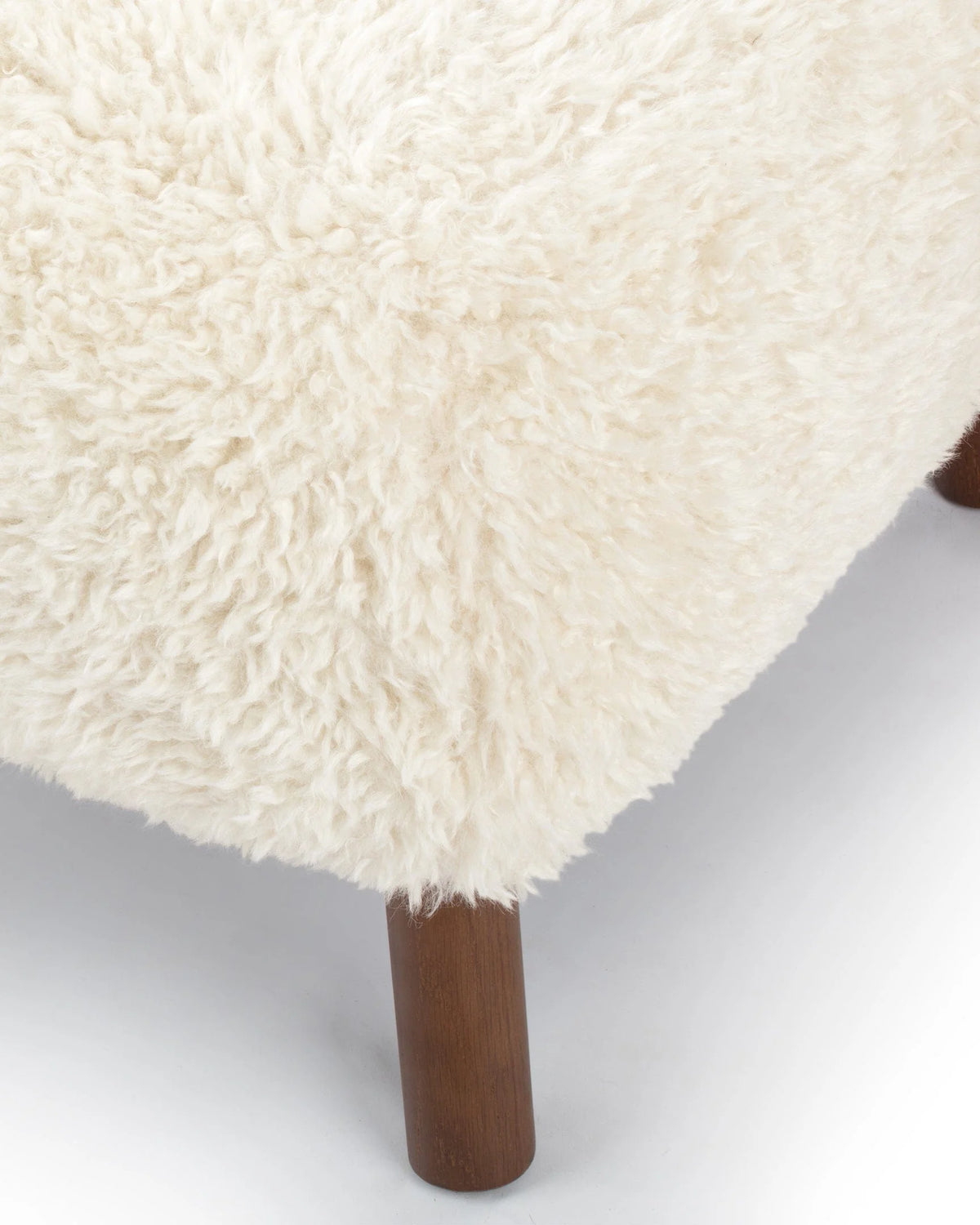Petral 38™ ottoman | sheepskin and walnut - stools & ottomans 38 | modern | contemporary design | mad...