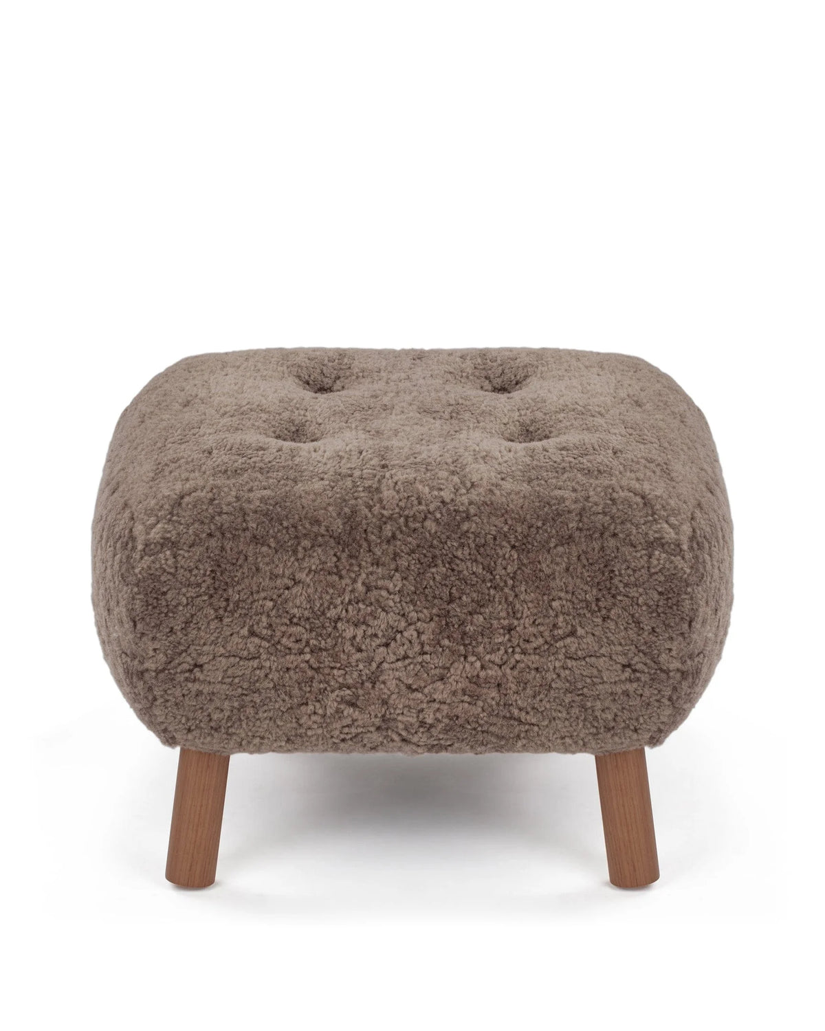 Petral 38™ ottoman | sheepskin and walnut - stools & ottomans 38 | modern | contemporary design | mad...