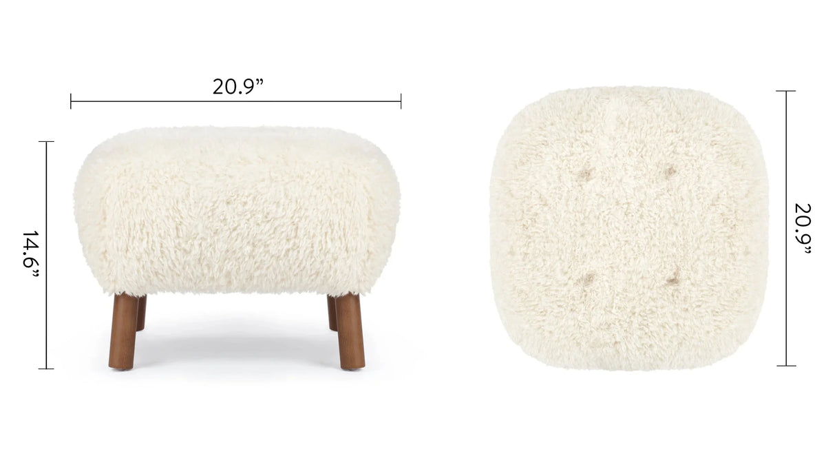 Petral 38™ ottoman | sheepskin and walnut - stools & ottomans 38 | modern | contemporary design | mad...