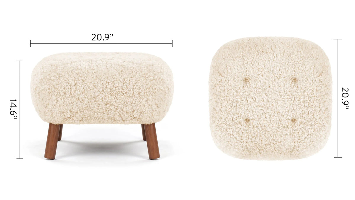 Petral 38™ ottoman | sheepskin and walnut - stools & ottomans 38 | modern | contemporary design | mad...