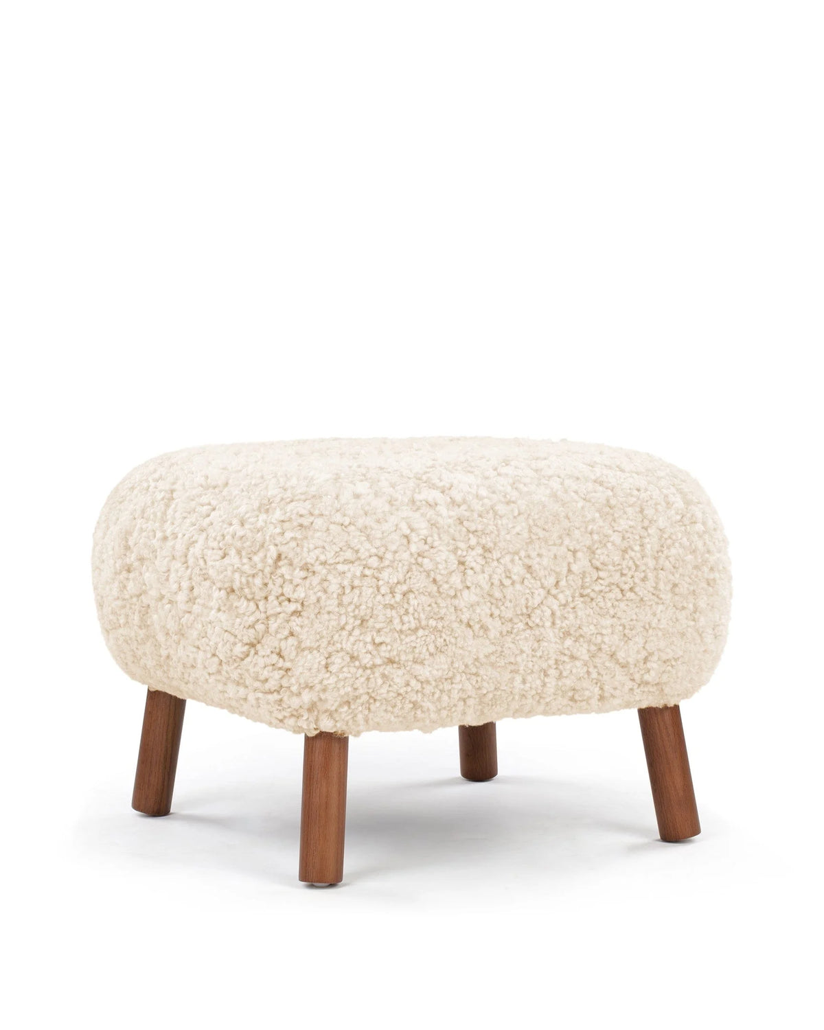 Petral 38™ ottoman | sheepskin and walnut - stools & ottomans 38 | modern | contemporary design | mad...