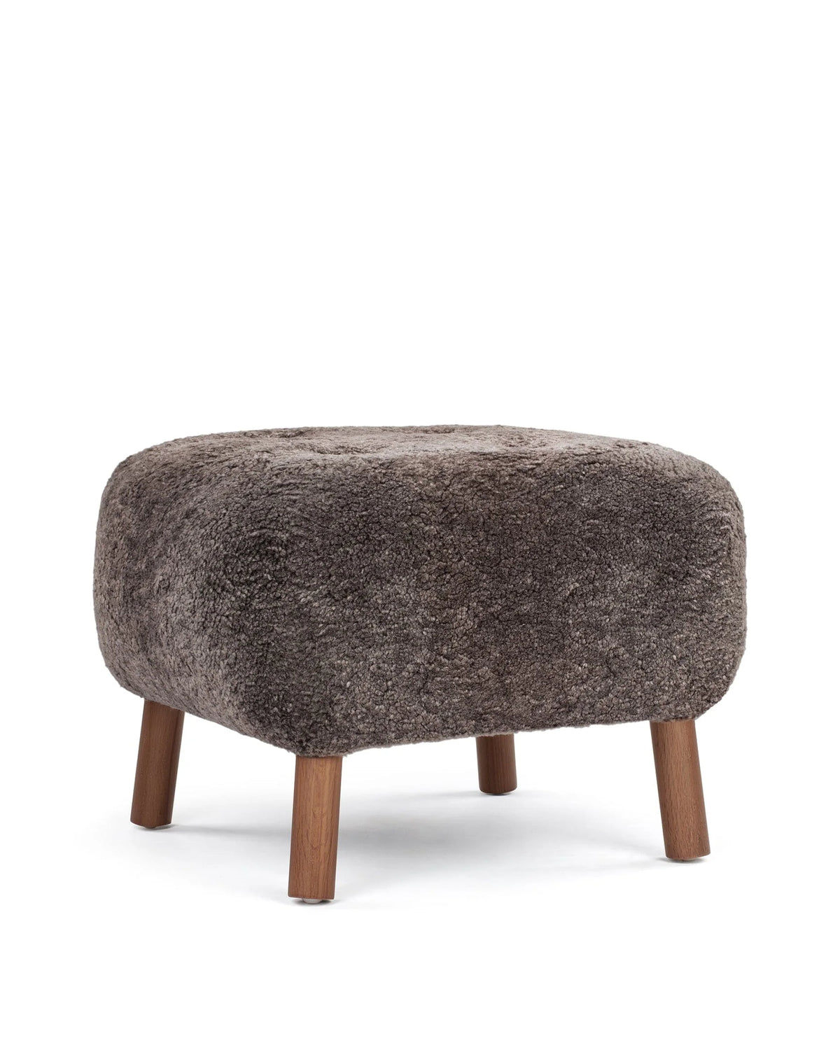 Petral 38™ ottoman | sheepskin and walnut - stools & ottomans 38 | modern | contemporary design | mad...
