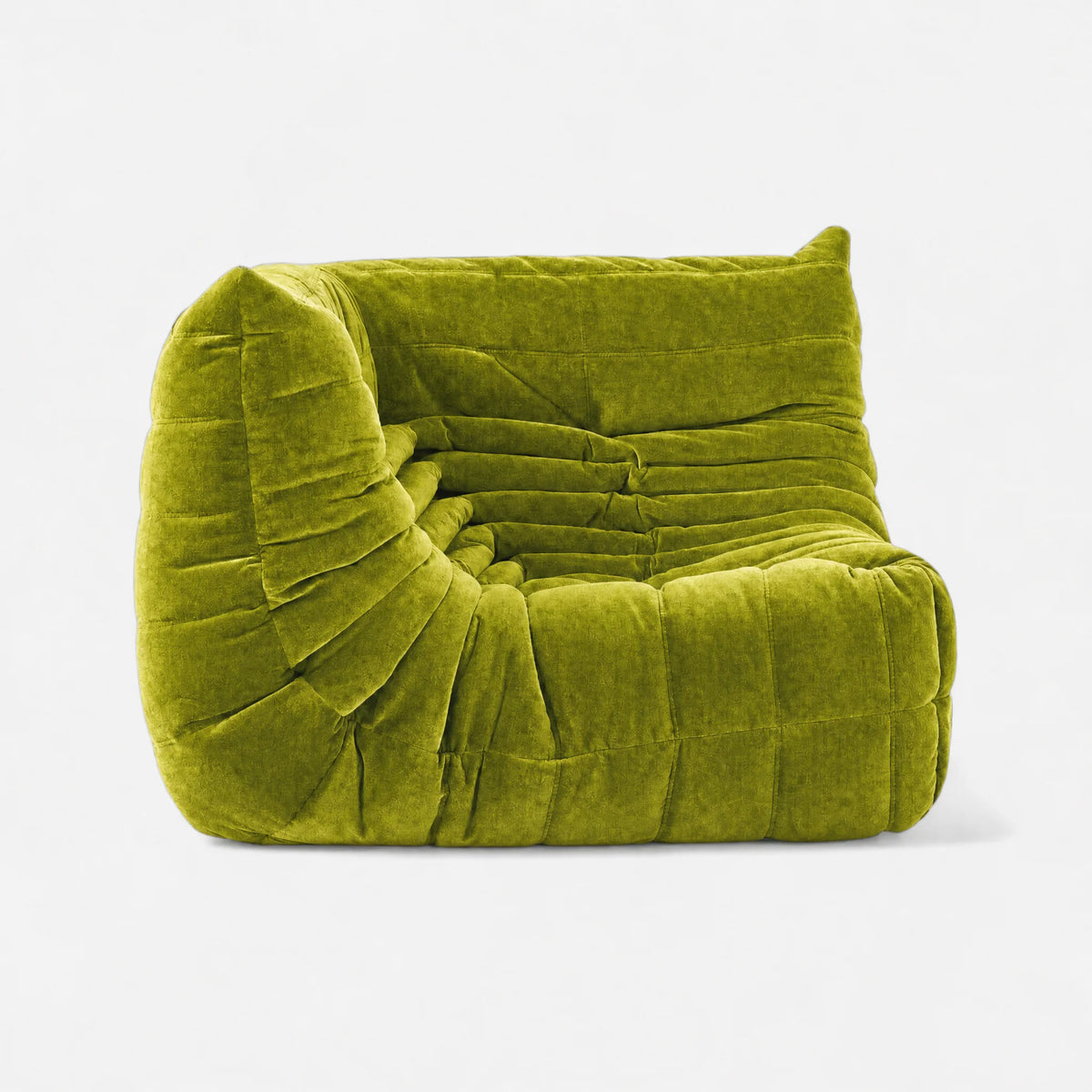 Pogo 73 Corner Seat in Chartreuse Green Chenille Helios