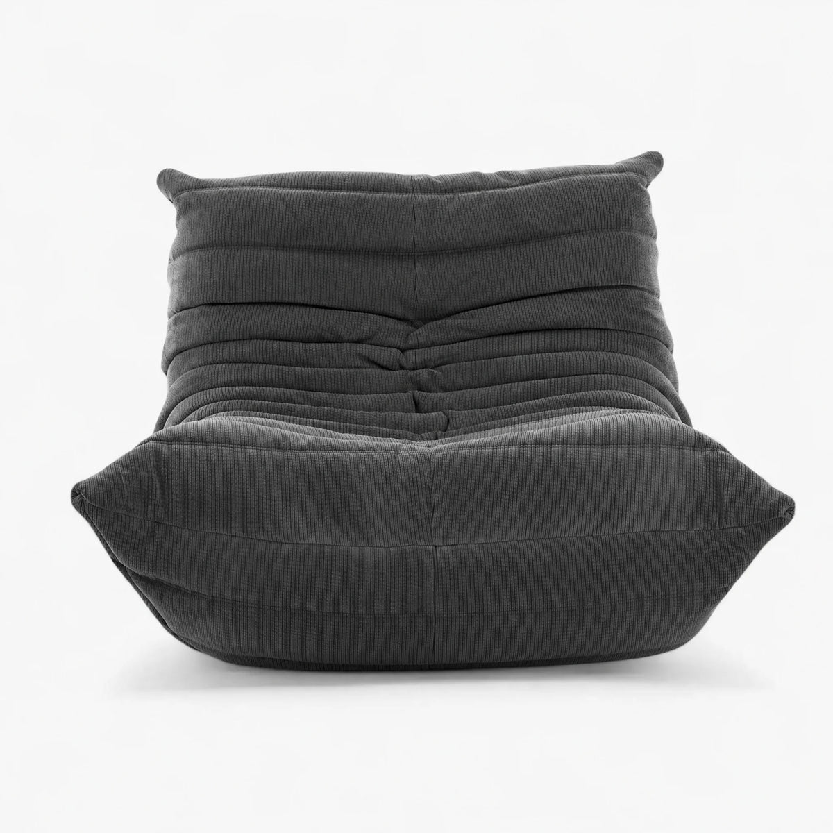 Pogo 73 Fireside Chair in Charcoal Gray Corduroy