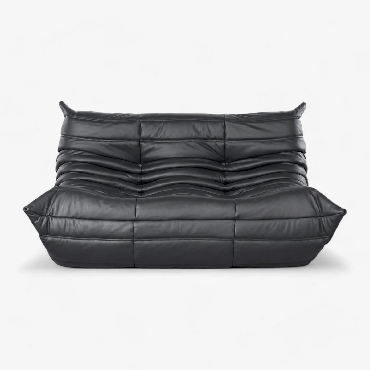 Pogo 73 Loveseat in Charcoal Gray Aniline Leather
