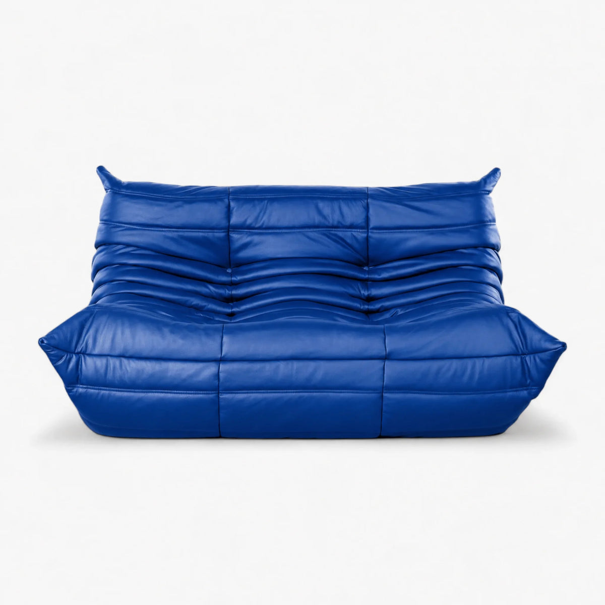 Pogo 73 Loveseat in Cobalt Blue Aniline Leather