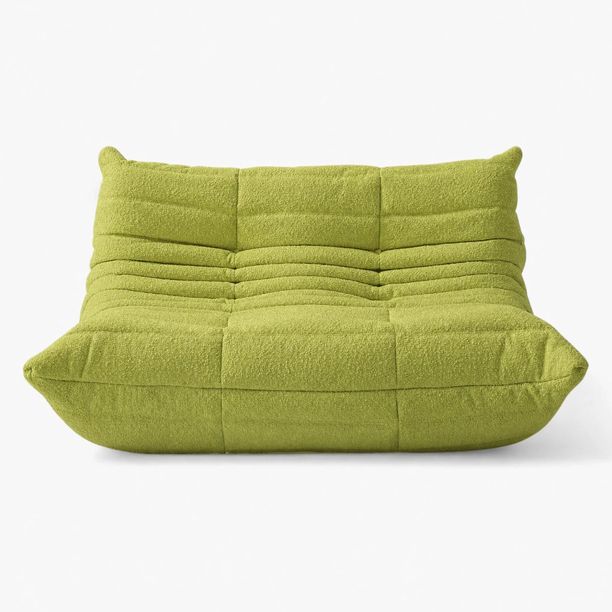 Pogo 73 Loveseat in Chartreuse Green Bouclé