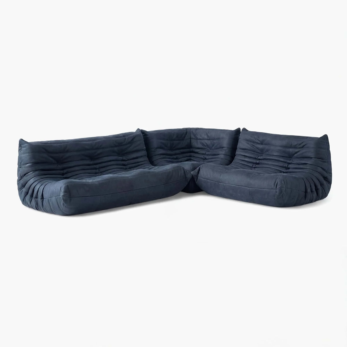 Pogo 73 leather Corner Set in Granite Aniline leather