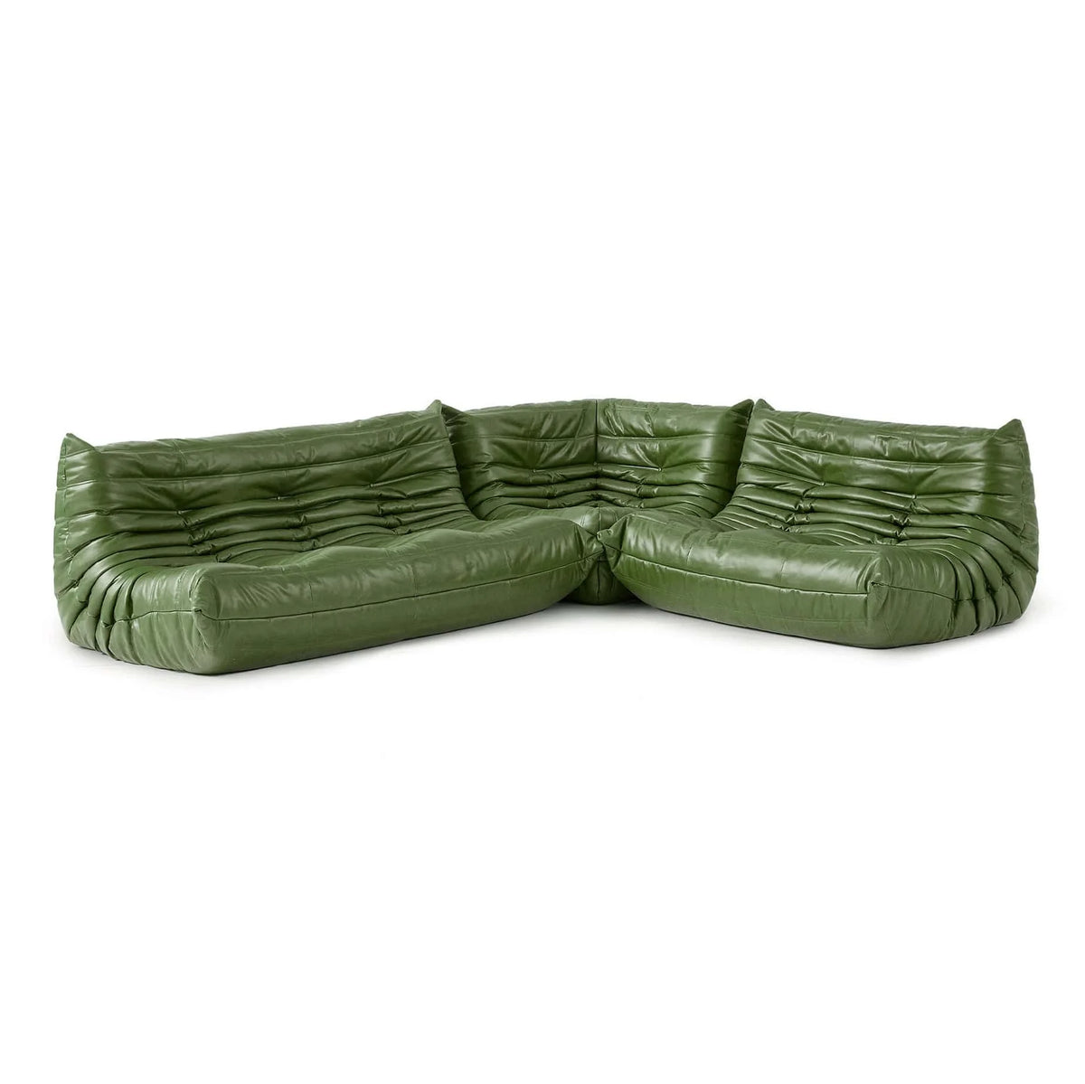 Pogo 73 leather Corner Set in Green Waxy leather