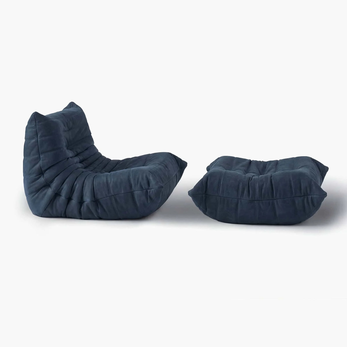 Pogo 73 leather Lounge Set in Granite Aniline leather