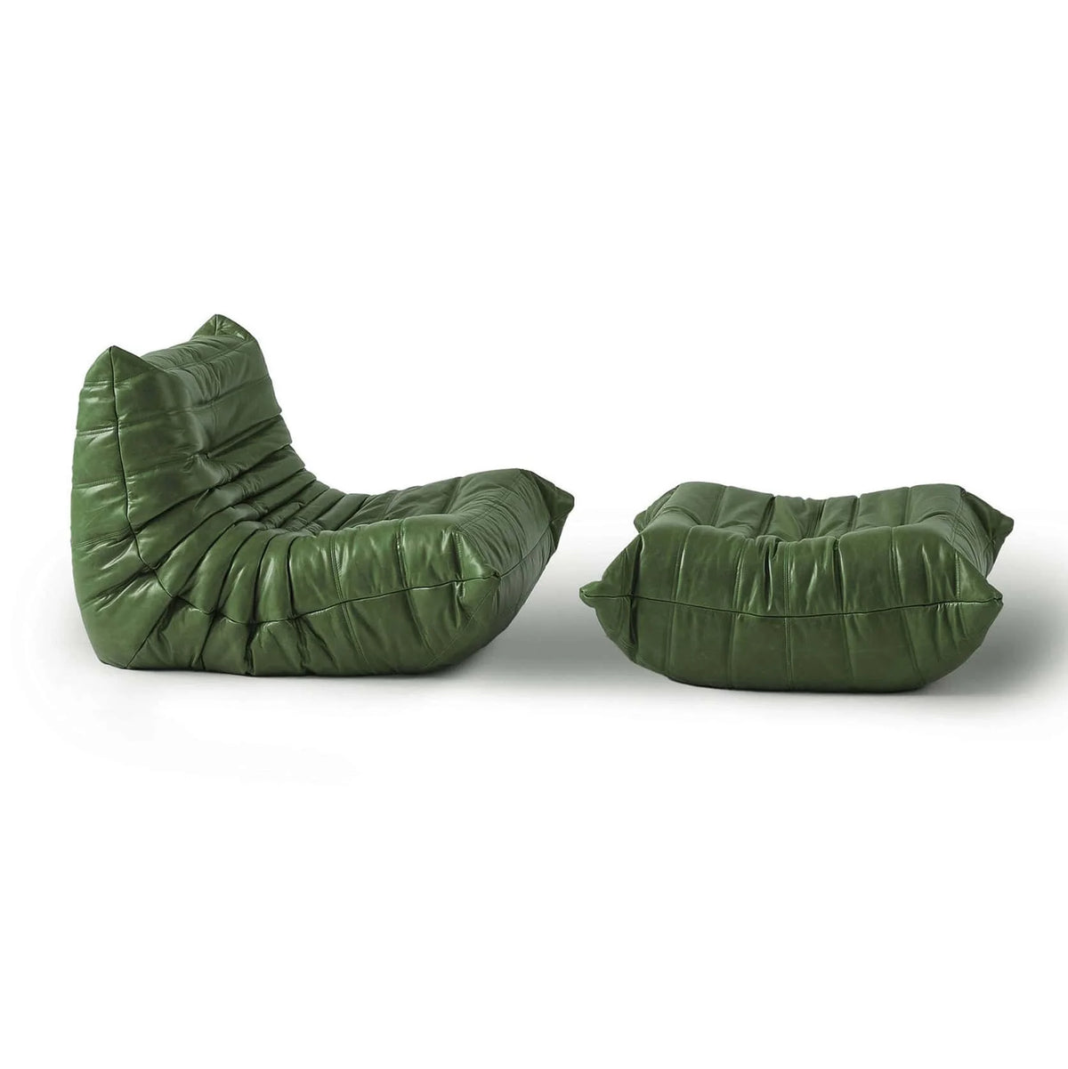 Pogo 73 leather Lounge Set in Green Waxy leather