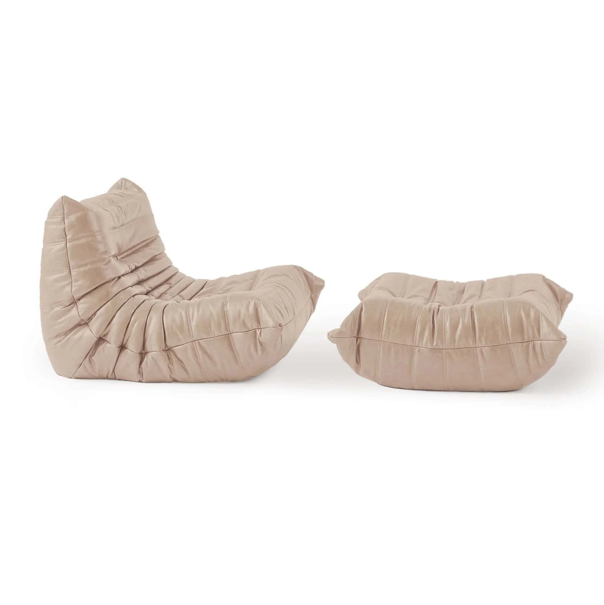 Pogo 73 leather Lounge Set in Wheatgrass Waxy leather